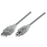 84296 - Cable Manhattan USB A-B 2 0 Alta Velocidad 4 5m Color Plata
