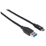 84316 - Cable Manhattan USB A-C 3 2 Súper Velocidad 1m Color Negro