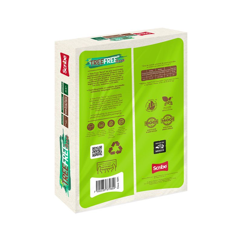 83992 - PAPEL NATURAL BOND CARTA TREE FREE TERRA 75 GRS C/500