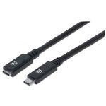 84326 - Cable Manhattan Extensión USB-C 3 2 Súper Velocidad 50cm Color Negro