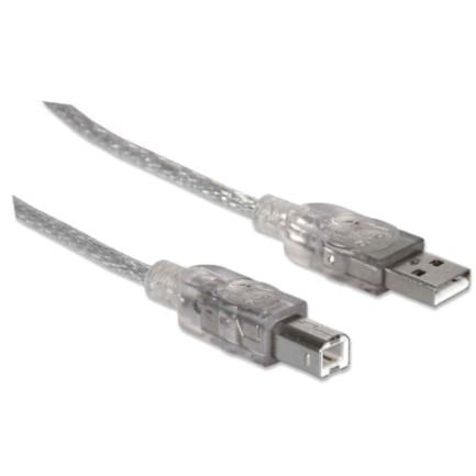 84292 - Cable Manhattan USB-B Alta Velocidad 2 0 5m Color Plata