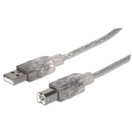 84293 - Cable Manhattan USB-B Alta Velocidad 2 0 5m Color Plata