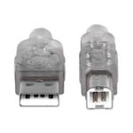 84294 - Cable Manhattan USB-B Alta Velocidad 2 0 5m Color Plata