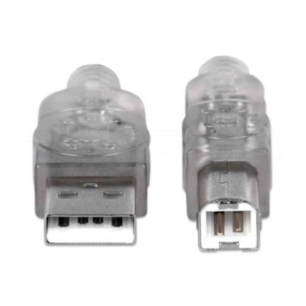 84294 - Cable Manhattan USB-B Alta Velocidad 2 0 5m Color Plata