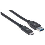 84322 - Cable Manhattan USB A-C 3 1 Súper Velocidad 3m Color Negro