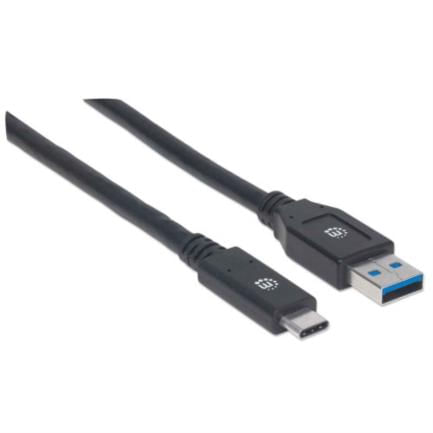 84322 - Cable Manhattan USB A-C 3 1 Súper Velocidad 3m Color Negro