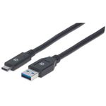 84323 - Cable Manhattan USB A-C 3 1 Súper Velocidad 3m Color Negro