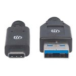 84324 - Cable Manhattan USB A-C 3 1 Súper Velocidad 3m Color Negro