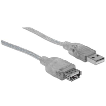 84313 - Cable Manhattan Extensión USB-A 2 0 Alta Velocidad 3m Color Plata