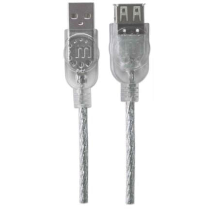 84315 - Cable Manhattan Extensión USB-A 2 0 Alta Velocidad 3m Color Plata