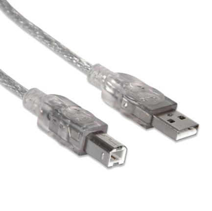 84258 - Cable Manhattan USB B Alta Velocidad 2 0 A-B1 8m Color Plata