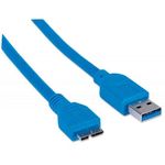 84381 - Cable Manhattan USB Micro-B Súper Velocidad 3 2 Gen1 2m Color Azul
