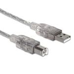 84263 - Cable Manhattan USB B Alta Velocidad 2 0 A-B 3m Color Plata