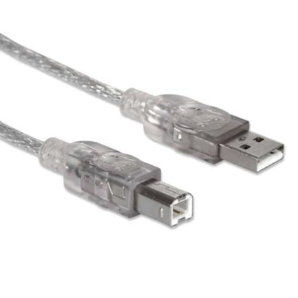 84263 - Cable Manhattan USB B Alta Velocidad 2 0 A-B 3m Color Plata