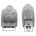 84262 - Cable Manhattan USB B Alta Velocidad 2 0 A-B 3m Color Plata