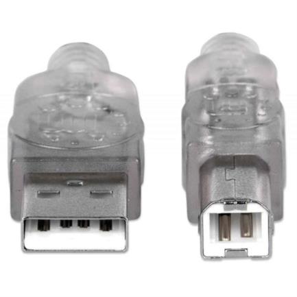 84262 - Cable Manhattan USB B Alta Velocidad 2 0 A-B 3m Color Plata