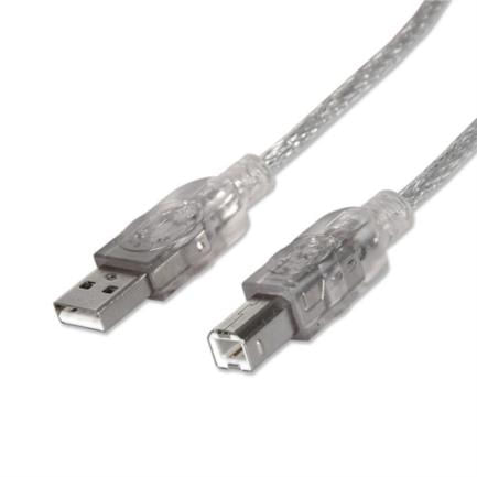 84264 - Cable Manhattan USB B Alta Velocidad 2 0 A-B 3m Color Plata