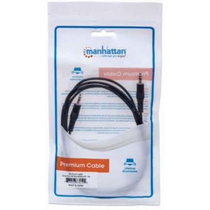 84380 - Cable Manhattan Audio Estéreo 3 5mm M-M 1 8m Color Negro