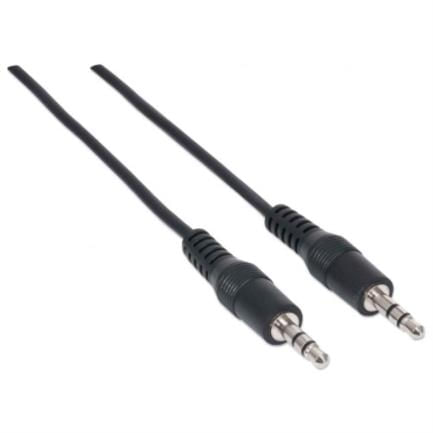 84377 - Cable Manhattan Audio Estéreo 3 5mm M-M 1 8m Color Negro