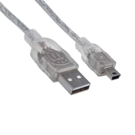 84269 - Cable Manhattan USB Mini B Alta Velocidad 2 0 A Mini B 1 8m Color Plata