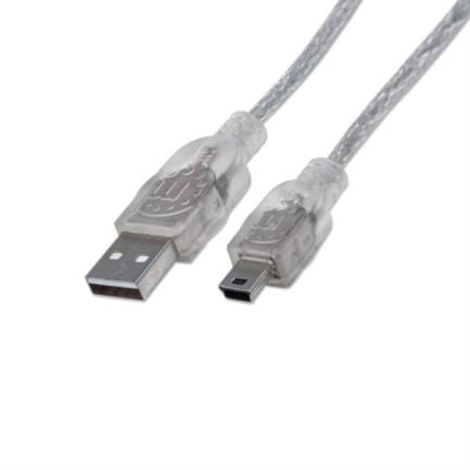 84270 - Cable Manhattan USB Mini B Alta Velocidad 2 0 A Mini B 1 8m Color Plata