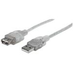 84299 - Cable Manhattan Extensión USB A-B 2 0 Alta Velocidad 4 5m Color Plata