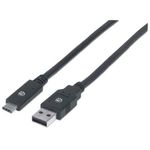 84320 - Cable Manhattan USB A-C 3 1 Súper Velocidad 2m Color Negro