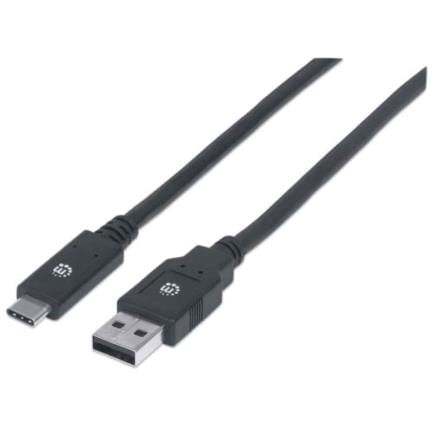 84320 - Cable Manhattan USB A-C 3 1 Súper Velocidad 2m Color Negro
