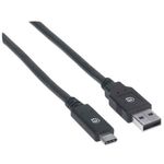 84319 - Cable Manhattan USB A-C 3 1 Súper Velocidad 2m Color Negro