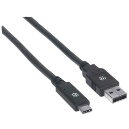 84319 - Cable Manhattan USB A-C 3 1 Súper Velocidad 2m Color Negro
