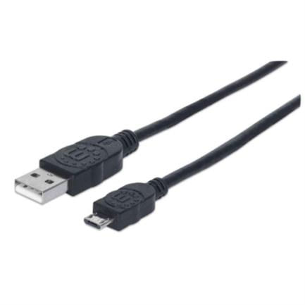 84353 - Cable Manhattan USB-A Micro USB-B 2 0 Alta Velocidad 0 5m Color Negro