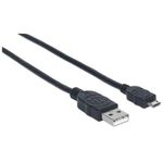 84352 - Cable Manhattan USB-A Micro USB-B 2 0 Alta Velocidad 0 5m Color Negro