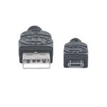 84354 - Cable Manhattan USB-A Micro USB-B 2 0 Alta Velocidad 0 5m Color Negro