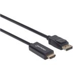 84364 - Cable Manhattan DisplayPort/HDMI-M 4K 1m Color Negro