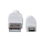 84357 - Cable Manhattan USB-A Micro USB-B 2 0 Alta Velocidad 1m Color Blanco