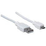 84355 - Cable Manhattan USB-A Micro USB-B 2 0 Alta Velocidad 1m Color Blanco