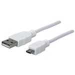 84356 - Cable Manhattan USB-A Micro USB-B 2 0 Alta Velocidad 1m Color Blanco