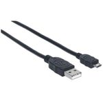84361 - Cable Manhattan USB-A Micro USB-B 2 0 Alta Velocidad 3m Color Negro