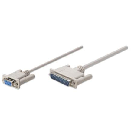 84390 - Cable Manhattan Null Modem DB9H-DB25M 1 8m Color Blanco