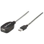 84376 - Cable Manhattan Extensión Activa USB-A 2 0 Alta Velocidad 5m Color Plata