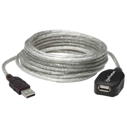 84375 - Cable Manhattan Extensión Activa USB-A 2 0 Alta Velocidad 5m Color Plata