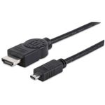 84404 - Cable Manhattan HDMI 1 4 M-Micro M Alta Velocidad Canal Ethernet 2m Color Negro