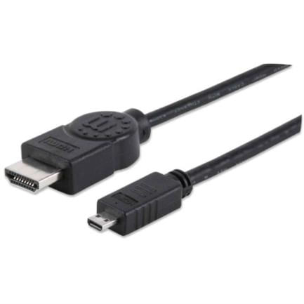 84404 - Cable Manhattan HDMI 1 4 M-Micro M Alta Velocidad Canal Ethernet 2m Color Negro