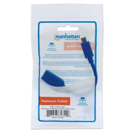 84418 - Cable Manhattan USB 3 2 Gen1 C-A Súper Velocidad 15cm Color Azul