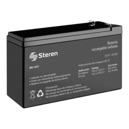 84976 - Batería Steren Sellada Ácido-Plomo 12 Vcc 7 Ah Color Negro