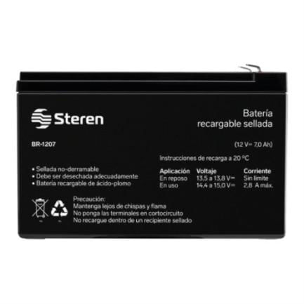 84975 - Batería Steren Sellada Ácido-Plomo 12 Vcc 7 Ah Color Negro