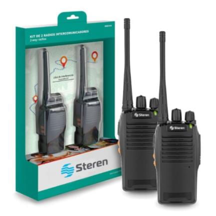 84910 - Kit Radio Steren RAD-010 2 Radios de 2 Vías Amateur 3W Color Negro