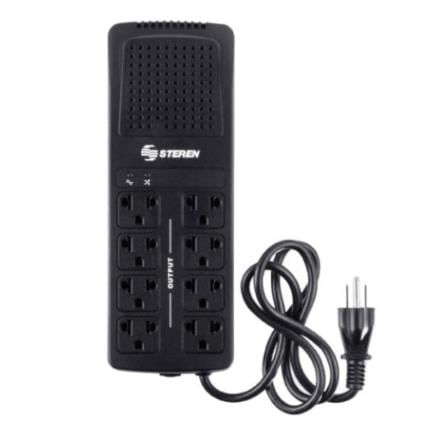 84987 - Regulador de Voltaje Steren 2000W 8 Contactos Color Negro