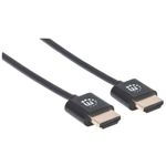 84643 - Cable Manhattan HDMI M-M Ultra Delgado Alta Velocidad con Ethernet 1 8m Color Negro