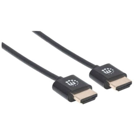84643 - Cable Manhattan HDMI M-M Ultra Delgado Alta Velocidad con Ethernet 1 8m Color Negro